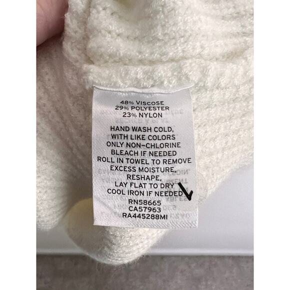 Rachel Parcell RP White Ribbed Mock Neck Sweater Women's Size XS - Picture 7 of 7